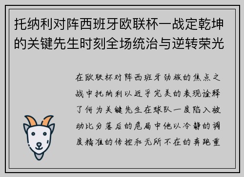 托纳利对阵西班牙欧联杯一战定乾坤的关键先生时刻全场统治与逆转荣光 托纳利对阵西班牙欧联杯一战定乾坤的关键先生时刻全场统治与逆转荣光
